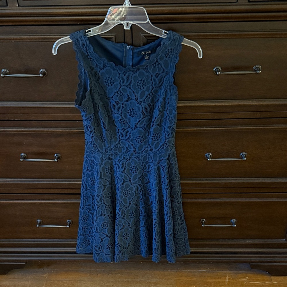 City Studio Navy Lace Mini Dress
